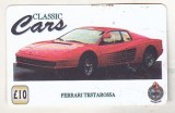 bnk card Cartele telefonice - Unitel - masini - Ferrari Testarossa