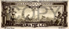 REPRODUCERI dupa PROIECTE DE BANCNOTE ROMANESTI 1921-1947 foto