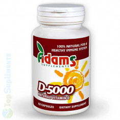 Vitamina D-5000 60cps. (imunitate, oase, muschi, nervi) Adams Supplements foto