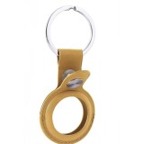 Husa piele marca THD pentru Apple AirTag tip breloc chei, culoarea galben california poppy