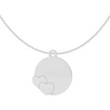 Lantisor model charm rotund cu 2 inimi - argint 925