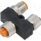 Adaptor &icirc;n T LUTRONIC M12 tată - M12 mamă x2, 5 pini, IP67, Polarizare A
