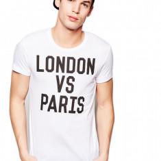 Tricou alb barbati - London vs Paris - M