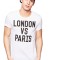 Tricou alb barbati - London vs Paris - M