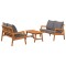 Set bistro 3 buc. Maro Lemn Solid de Acacia - 1