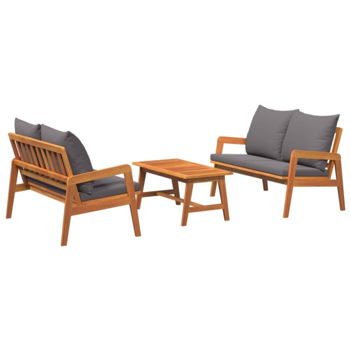 Set bistro 3 buc. Maro Lemn Solid de Acacia