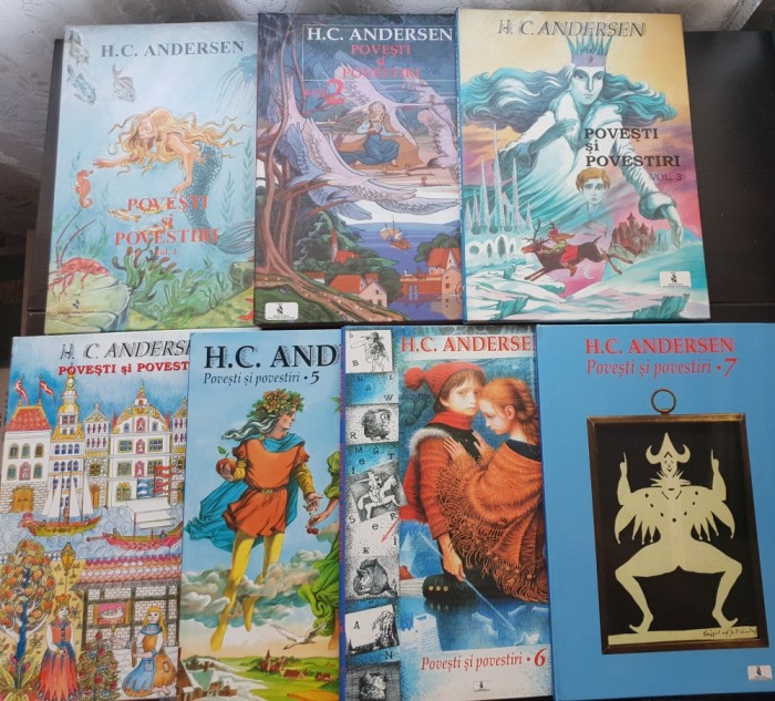 Povești și povestiri - H. C. ANDERSEN (7 volume format mare, ilustrate de Vilhelm Pedersen &amp; Lorenz Frolich)