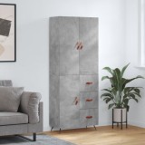 vidaXL Dulap &icirc;nalt, gri beton, 69,5x34x180, lemn compozit