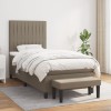 Gossi pat box spring cu saltea, gri taupe, 80x200 cm, textil