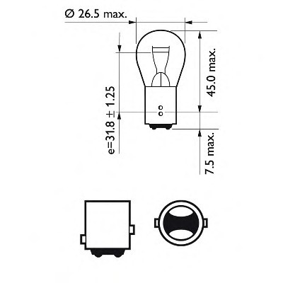 Bec Rosu Frana Pr21/5W 12V Set 10 Buc 38900 12495CP foto