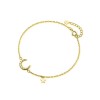 Brățară Femei Argint 925, Charm Lună și Stea, Design Elegant, Placata ur, Argintboutique
