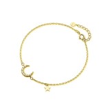 Cumpara ieftin Brățară Femei Argint 925, Charm Lună și Stea, Design Elegant, Placata ur, Argintboutique