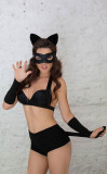 Costum Sexy Catwoman Negru, S