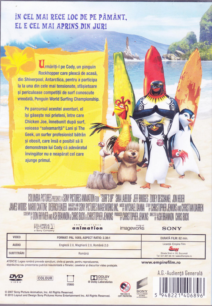 DVD animatie: Cu totii la surf ( original, dublat si cu sub. in lb.romana )  | Okazii.ro