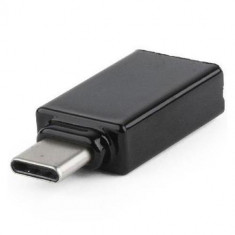 Adaptor Gembird, USB 2.0 Type-C (T) la USB 2.0 (M), Negru, A-USB2-CMAF-01