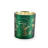 Candela Craciun sticla verde aurie &Oslash; 7 x 8 H