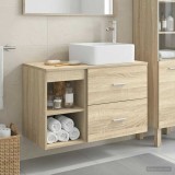 Cumpara ieftin Set dulap baie 2 buc. Stejar Sonoma 79,5 x 41 x 80 cm