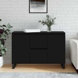 Servantă, negru, 101,5x35x70 cm, lemn prelucrat