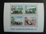 Germania de Vest - Berlin - 1971, masini de epoca, bloc, MNH