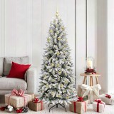 VidaXL Brad de Crăciun artificial cu 300 LED Alb 73 x 73 x 180 cm 3396049