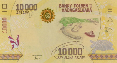 Bancnota Madagascar 10.000 Ariary (2017) - P103 UNC foto