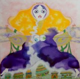 &bdquo;Who`s Fooling Who? - Orhidee sălbatică, Z&acirc;nă-mărțișor &rdquo;, 80 cm/ 80 cm, Natura, Acrilic, Suprarealism, General