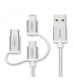 Cablul USB 3 &icirc;n 1 UGREEN Lightning Micro si USB Type-C