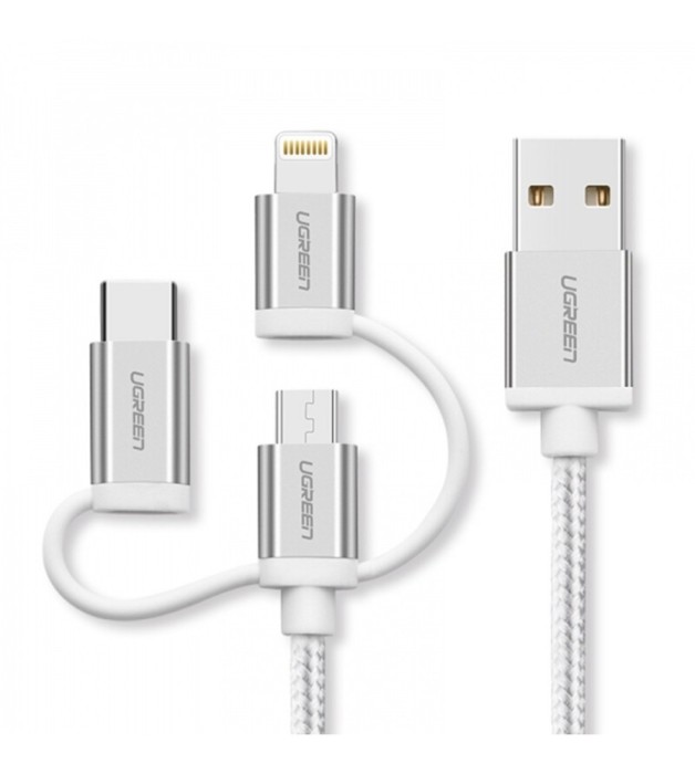 Cablul USB 3 &icirc;n 1 UGREEN Lightning Micro si USB Type-C