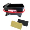 Set Galeata Rosturi Artool 20L, 2 Drisca: Aplicare si Spalare Chit, Burete Hidroabsorbant, Roti Transport, Plastic, Negru