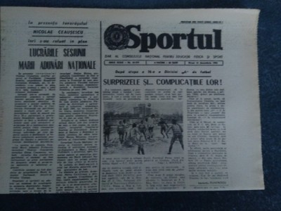 ZIARUL SPORTUL 16 DECEMBRIE 1983 foto
