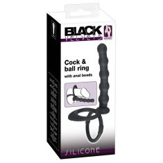 Inel pentru penis/testicule cu un stimulator anal Cock &amp; ball ring (19 cm)