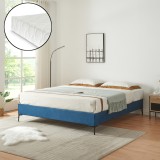 Pat tapitat cu saltea Lilla 160x200cm textil albastru [en.casa] HausGarden Leisure, [en.casa]