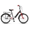 Bicicleta copii UMIT Picolo pliabila, culoare negru/rosu, roata 20&quot;, cadru otel Cod:52019000001
