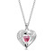 Colier din argint 925 &ndash; conturul inimii, zircon inimă roz, inscripția &bdquo;LOVE YOU MOM&rdquo;