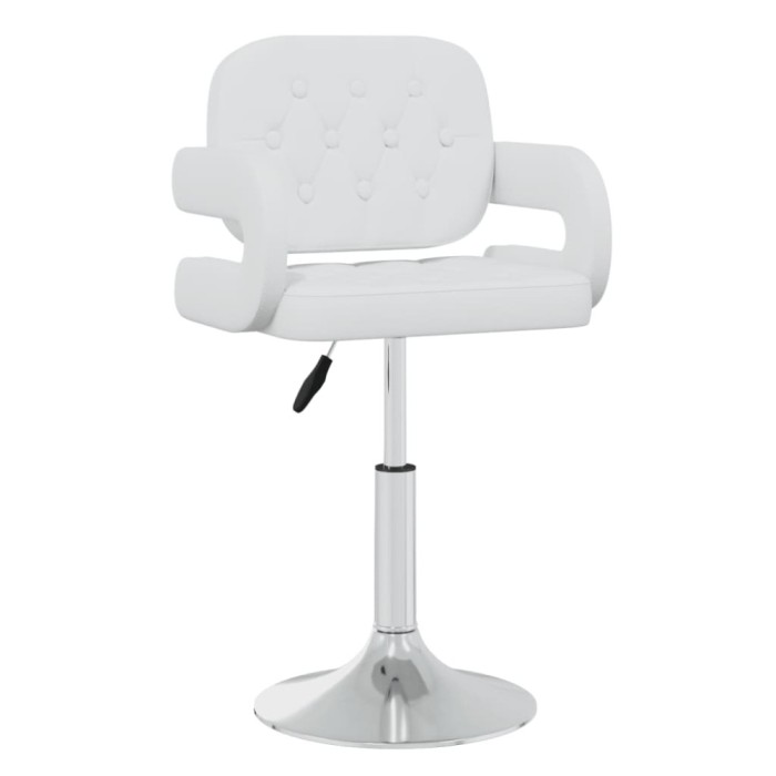 vidaXL Scaune de masă pivotante, 6 buc., alb, piele ecologică