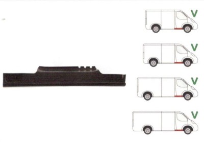 Prag metalic Vw Transporter (T5), 2004-2015, parte montare Prag dreapta, sub usa fata, 956842, Aftermarket foto