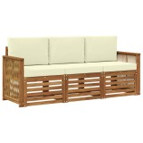 vidaXL Seturi de canapele cu pernă 3 pcs Lemn Solid de Acacia 3383966
