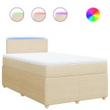 Cumpara ieftin Pat continental cu saltea, crem, 120x190 cm, textil