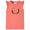 Tricou pentru copii cu m&acirc;neci cu volane, coral, 128