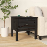 Masa laterala, negru, 50x50x49 cm, lemn masiv de pin GartenMobel Dekor, vidaXL