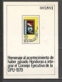 Honduras.1983 Posta aeriana:Intrarea in Comitetul Executiv UPU-Bl. PD.6, Nestampilat