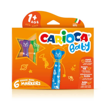 Set 6 Carioci Carioca Baby Teddy Markers, Non-Toxice, Set, 6 Culori, Set de Carioci, Carioci la Set, Carioci 6 Culori, Carioci Colorate, Carioci Baby, foto