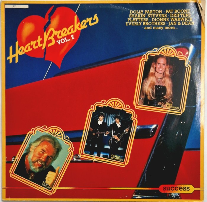 Various &lrm;&ndash; HeartBreakers Vol. 2 _ NM / VG+ vinil, LP, disc muzica pop rock _ Success, olanda, 1985