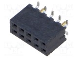Conector şiruri pini mamă SAMTEC PIN: 10 2mm aurit THT soclu drept