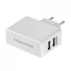 INCARCATOR RETEA DUAL USB 2.1A KRUGER&MATZ