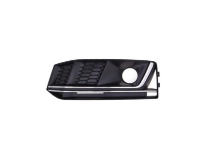 Grila bara protectie, spoiler Audi A4/S4 (B9), 11.2015-07.2019, model: S-LINE, montare fata, stanga, cromat/negru, RapidAuto foto