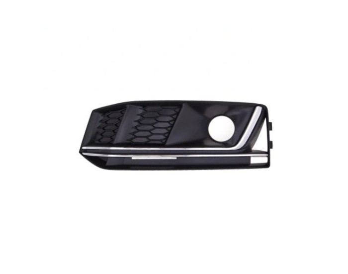 Grila bara protectie, spoiler Audi A4/S4 (B9), 11.2015-07.2019, model: S-LINE, montare fata, stanga, cromat/negru, RapidAuto