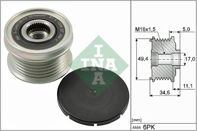 INA 535 0155 10 Sistem roata libera, generator foto