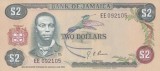 Bancnota Jamaica 2 Dolari (1976) - P60a UNC ( vezi descriere )