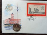 GERMANIA DEMOCRATA - FDC SI MONEDA UNC 5 MARK 1987, ROTES RATHAUS BERLIN, Europa